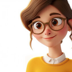 A Teacher with Glasses in the white background