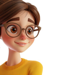 A teacher with glasses yellow