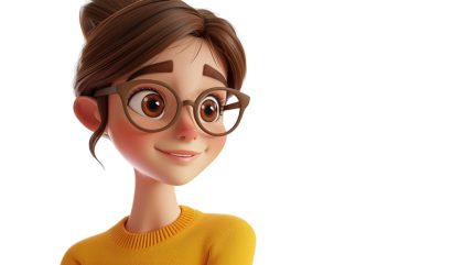A teacher with glasses yellow