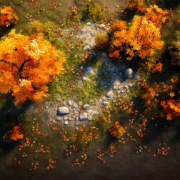 Autumn trees in the forest illustration orange