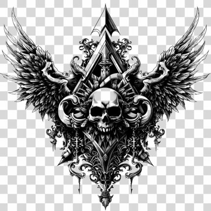 Gothic style tattoo design png