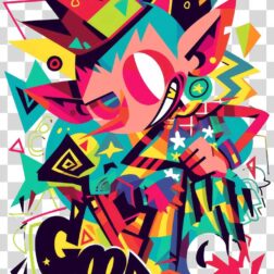 Illustrations evil boy Design Brick Wall Graffiti Wall Abstract Painting PNG Transparent