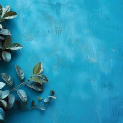 Blue Background with ornament Green Plant