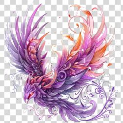Colored peacock feathers fantasy no background transparent PNG