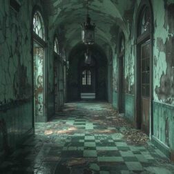 Gothic old creepy house with scary style