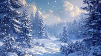 Snowy background wallpaper 4k with full of snow on the surface
