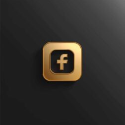 facebook simplistic gold logo icon