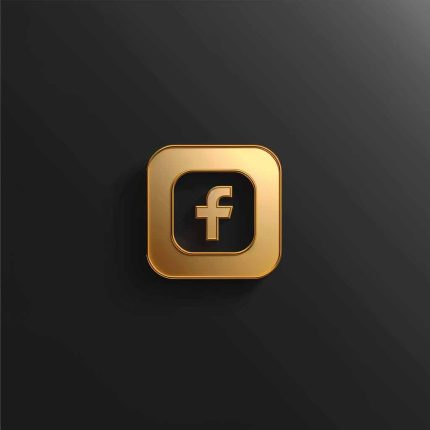 facebook simplistic gold logo icon