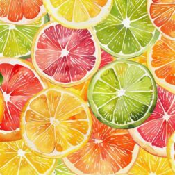 watercolor citrus slices background