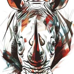 Animals Head illustration colorful Rhino Transparent PNG
