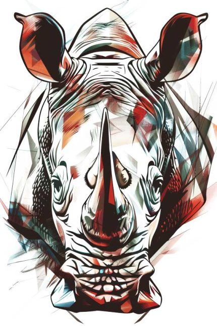 Animals Head illustration colorful Rhino Transparent PNG