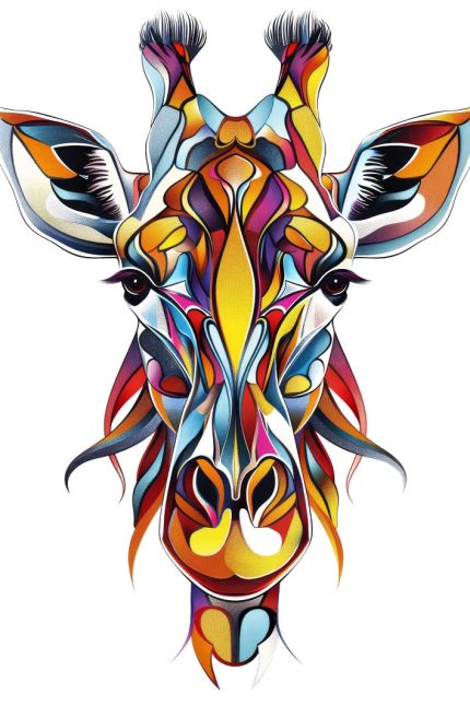 Animals Head illustration colorful giraffe Transparent PNG