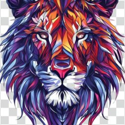 Animals Head illustration colorful lion Transparent PNG