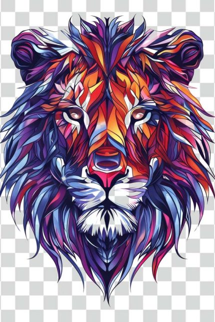 Animals Head illustration colorful lion Transparent PNG