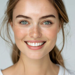 Very beautiful young woman clean skin beautiful eyes smile beautiful clean white teeth