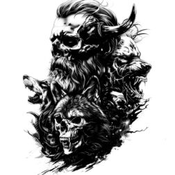 Dark terrible tattoo design PNG transparent