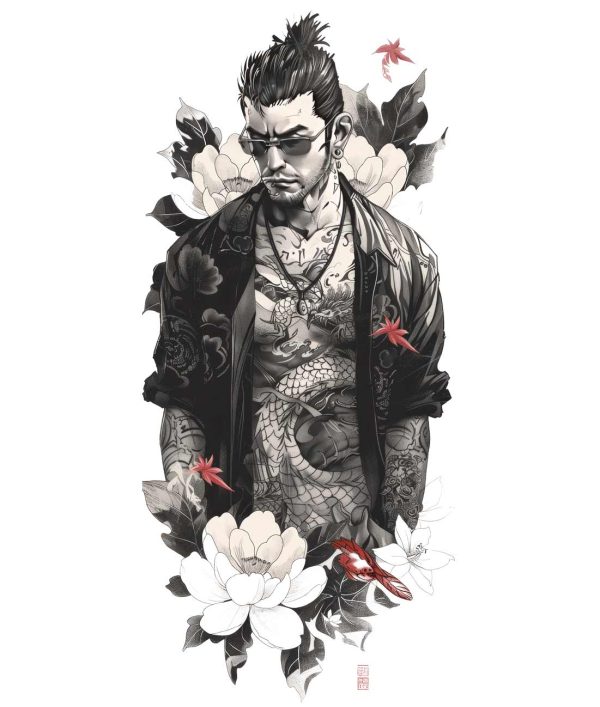 Japanese yakuza tattoo design criminal gangs