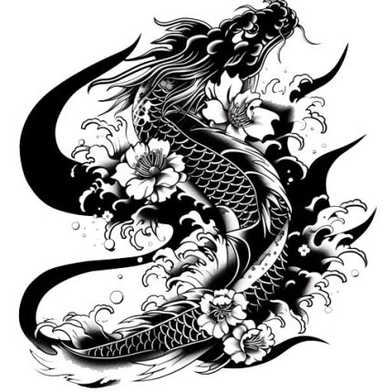 flowers japanese tattoo traditional PNG transparent
