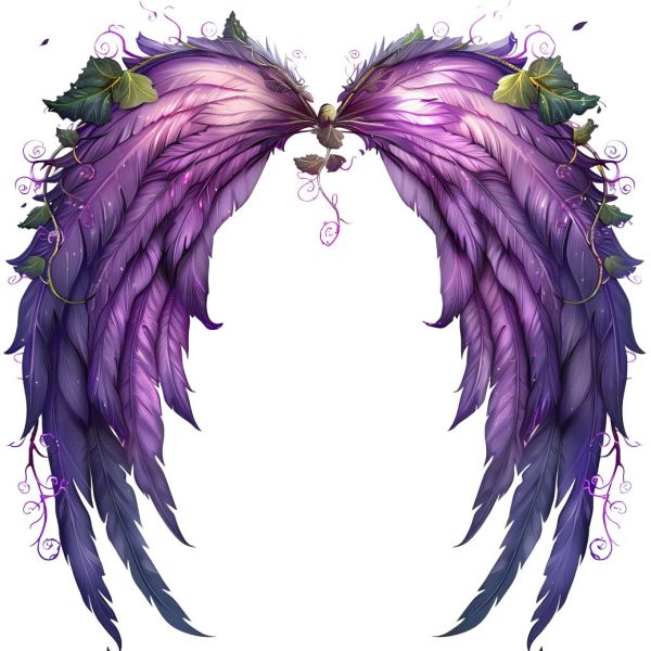 Wings of Phoenix and birds with purple theme tattoo design transparent PNG