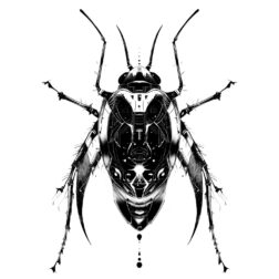 cyberpunk insect tattoo design 4k transparent PNG