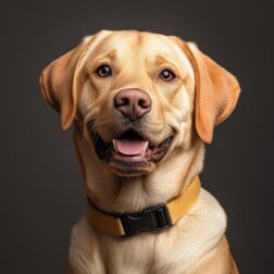 golden dog front view