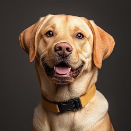 golden dog front view