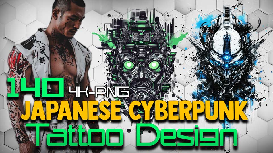 Cyberpunk theme tattoo design