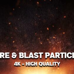 video fire and blast particles with black background