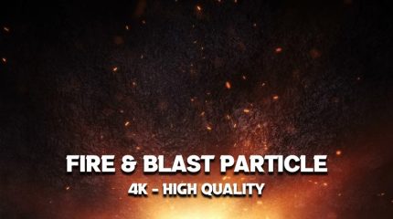 video fire and blast particles with black background