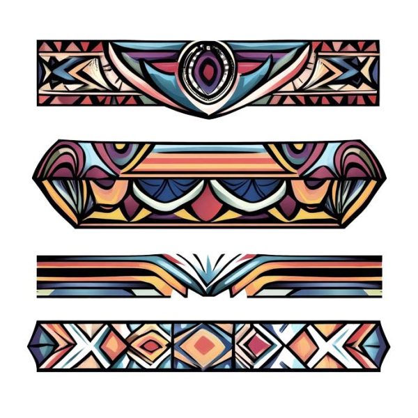 Tribal band sleeve tattoo design transparent PNG