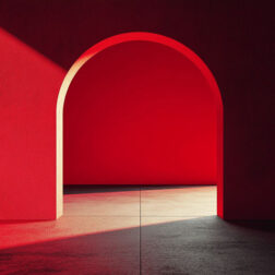 Red background minimalist cover