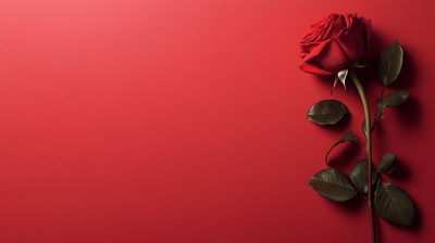 Red background with rose cover