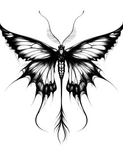 Black and white Butterfly design transparent PNG