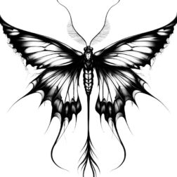 Black and white Butterfly design transparent PNG