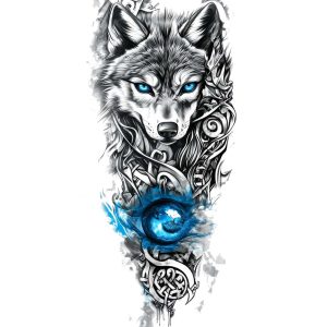 wolf Viking tattoo design transparent PNG