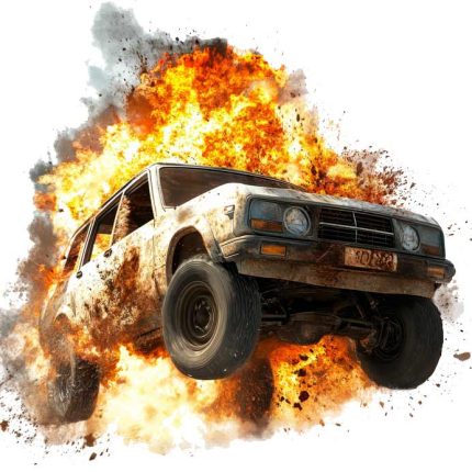 burned car explosion car transparent PNG