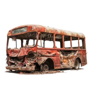 exploded broken bus transparent PNG