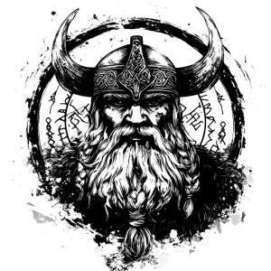 Old man viking fighter transparent PNG