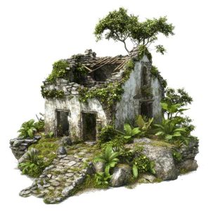 Ruins Building in the jungle transparent PNG