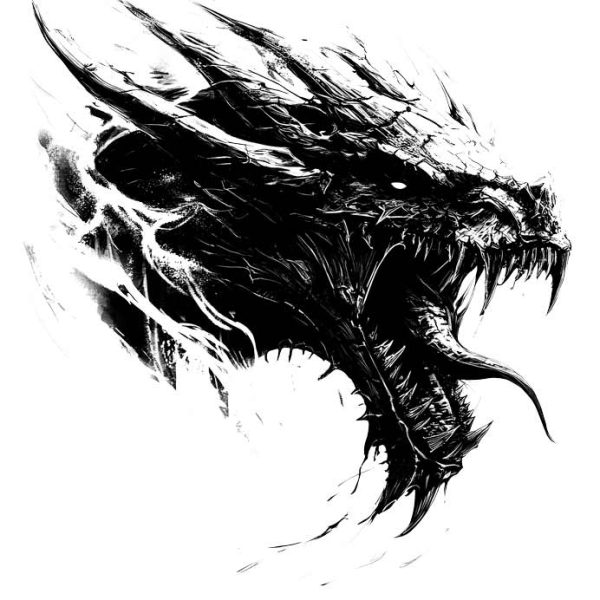 angry cyberpunk head dragon transparent PNG