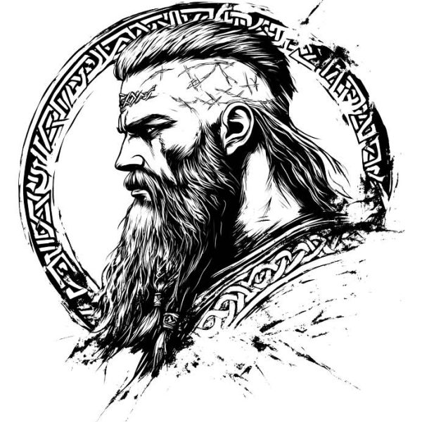 fighter viking tattoo design transparent PNG