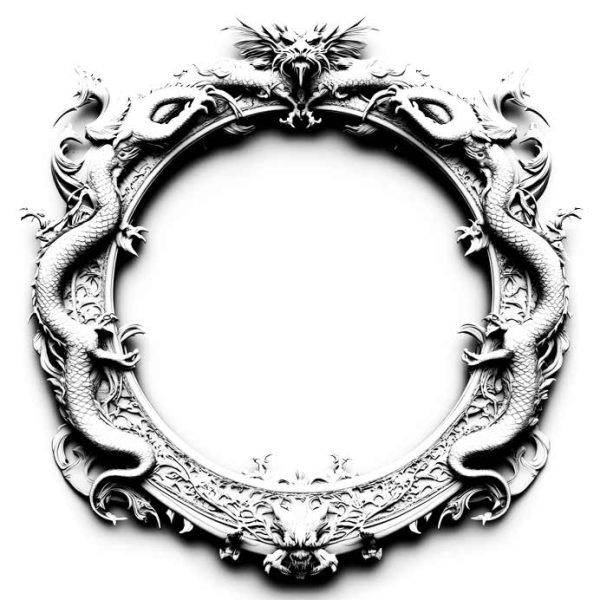 ornament circle dragon style PNG