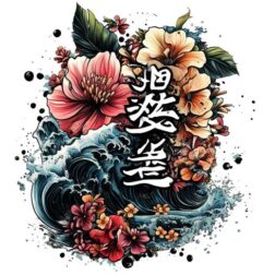 transparent Japanese wave tattoo design PNG