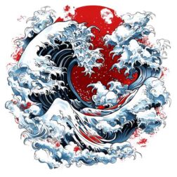 Wave Japanese tattoo design transparent PNG