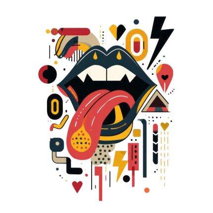 mouth Pop Art tattoo design colour style transparent PNG