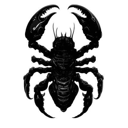 print Scorpion tattoo design black and white transparent PNG