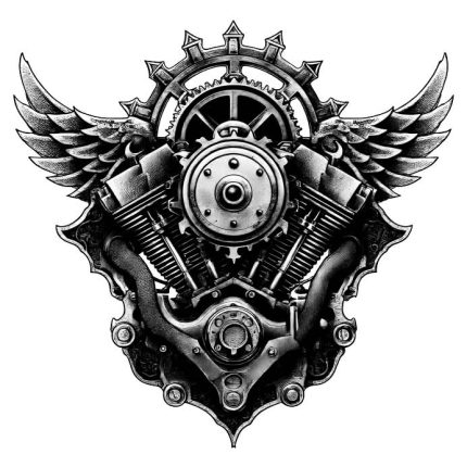 high quality Tattoo design Engine mechanical transparent PNG