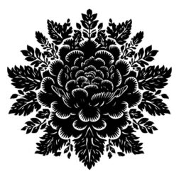 black and white Mandela flower nature tattoo design Transparent PNG