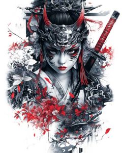japanese girl with warrior position transparent PNG