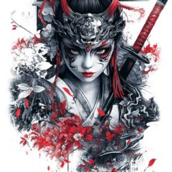 japanese girl with warrior position transparent PNG